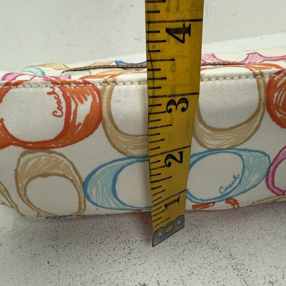 Coach Hamptons Weekend Scribble Top Handle Pouch Mini Bag Y2K Colorful Purse - Picture 11 of 12